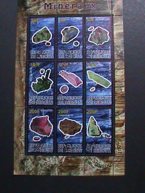 DJIBOUTI-2010-WORLD FAMOUS LOVELY MINERIAL-CTO SHEET WITH CLEAR FANCY CANCEL