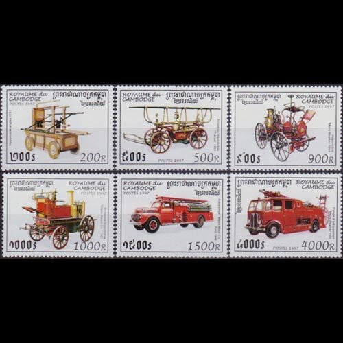 CAMBODIA 1997 - Scott# 1604-9 Fire Vehicles Set of 6 NH