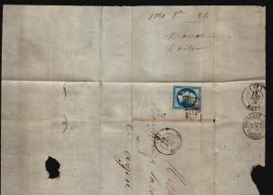 France 1864 Cover Apres Le Depart Stamped - Z15717