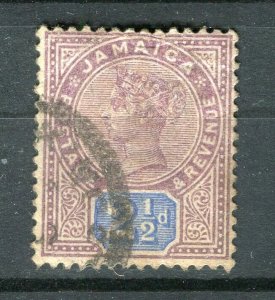 JAMAICA; 1890s early classic Crown CA Wmk. used Shade of 2.5d. value