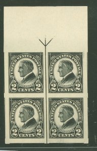 United States #611 Unused Plate Block