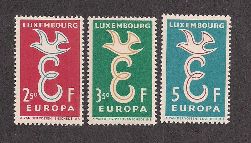 LUXEMBOURG SC# 341-3 F-VF MNH 1958