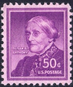 SC#1051 50¢ Susan B. Anthony (1955) MNH