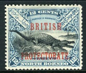 NORTH BORNEO-1901-5 12c Black & Dull Blue.  A mounted mint example Sg 135