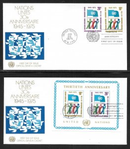 United Nations NY 260-62 30th UN Geneva Cachet FDC First Day Cover NY Cancel