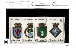 Gibraltar, Postage Stamp, #501-504 Mint NH, 1987 Crests