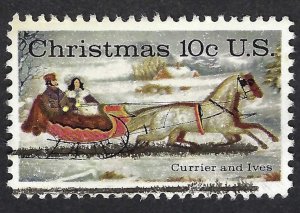 United States #1551 10¢ Christmas - The Road-Winter (1974). Used.