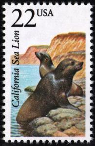 SC#2329 22¢ North American Wildlife: California Sea Lion (1987) MNH