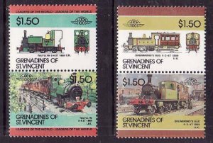 St Vincent Grenadines-Sc#335-6- id5-unused NH set-Trains-Locomotives-1984-7-