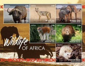 Liberia MNH S/S Wildlife Of Africa 2015 6 Stamps