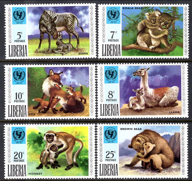 Liberia 571-576 Mammals MNH VF