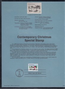  USPS Souvenir Page # 841 - 1988 Contemp. Christmas Scott 2400