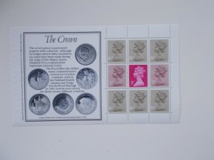 1983 SG X930b The Crown Se-tenant Prestige Booklet Pane Ex-Royal Mint DX4 U/M