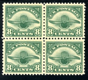 USAstamps Unused XF US 1923 Airmail Block Scott C4 OG MNH