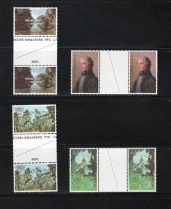 St. Kitts - Nevis, Scott #397-0 Gutter Pairs, VF, Mint NH, CV $7.10 ... 60000166