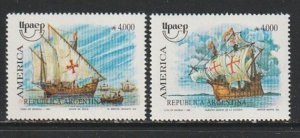 1991 Argentina - Sc 1733-4 - MNH VF - 2 single - America Issue