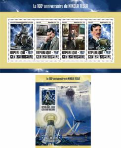 Nikola Tesla Physics Electricity Science Central Africa MNH stamp set