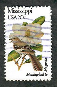 1976 Mississippi Birds and Flowers used single - perf 10.5 x 11