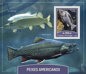 2021/10 - SAO TOME - AMERICAN FISHES        1V  complet set    MNH **