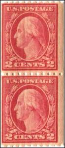 USA SC# 488 G Washington PAIR 2c MNH