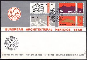 Malta, Scott cat. 497-500. European Architectural Year issue. First day cover. ^