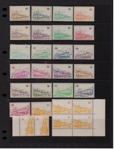 BELGIUM 1968 Railway Parcels set +pair & block. MNH **. SG P2047-67 cat £575.