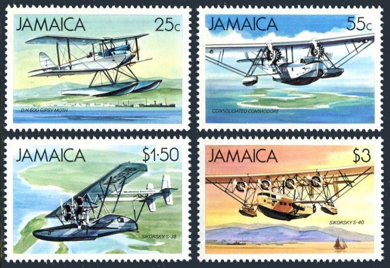 Jamaica 573-576, MNH. Michel 581-584. Sea planes 1984.