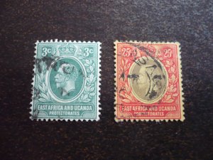 Stamps - East Africa & Uganda - Scott# 41,46 - Used Part Set of 2 Stamps