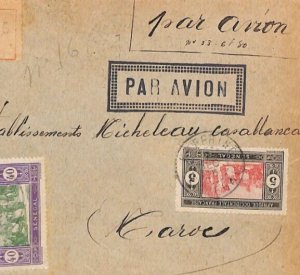 France Cols SENEGAL AOF Cover Air Mail Kaffrine 1925 *PAR AVION* Handstamp ZF100