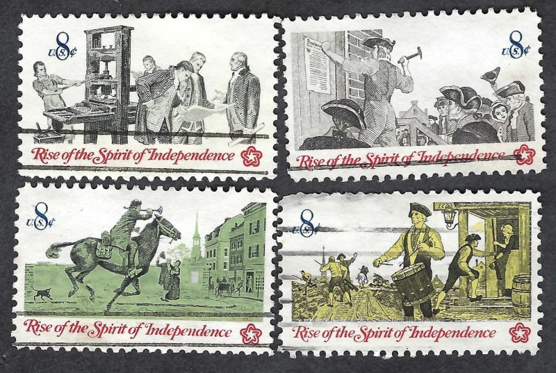 United States #1476-1479 4 x 8¢ Amer. Revolution Bicentennial. 4 stamps. Used.