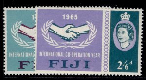 FIJI QEII SG343-344, 1965 intl co-operation set, NH MINT.