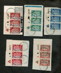 Israel Scott #10-14 Vertical Strip of Three w/ Serial Number FD Cancelled!!