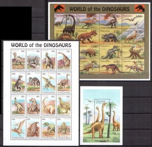 1994 Tanzania prehistoric animals dinosaurs 2klb+s/s MNH 151