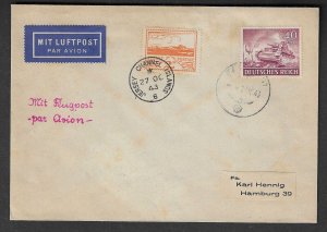 GREAT BRITAIN -  JERSEY 1944 Wartime Philatelic Cover (small tones) sent - 40968