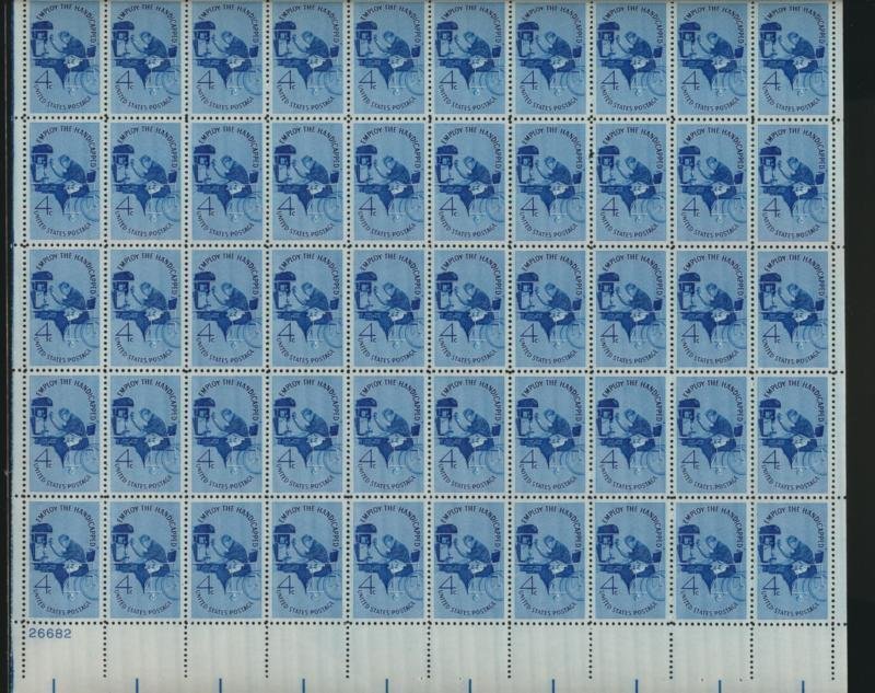 UNITED STATES (US) 1155 4c HANDICAPPED MINT NH SHEET OF 50 