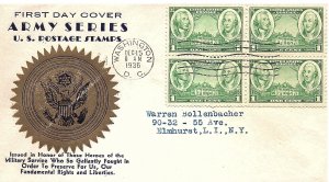 USA 1936-37 Scott 785-794 Complete set Army-Navy FDC scv $85.00