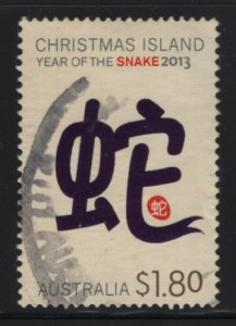 Christmas Island 2013 used Sc 510 $1.80 Year of the Snake