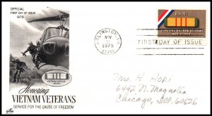 US 1802 Vietnam Veterans Artcraft Pencil FDC