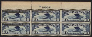 Cottonfield Stamps: C10 Top Plate Block Mint, og, Never Hinged Free shipping