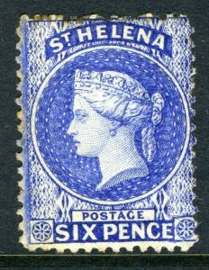 ST HELENA-1864-80 6d Ultramarine.  A mounted mint example Sg 16a