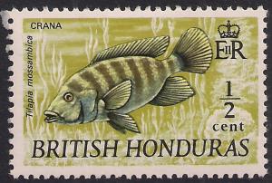 British Honduras 1971 QE2 1/2ct Mozambique Mouthbrooder MM SG 277 ( H1406 )