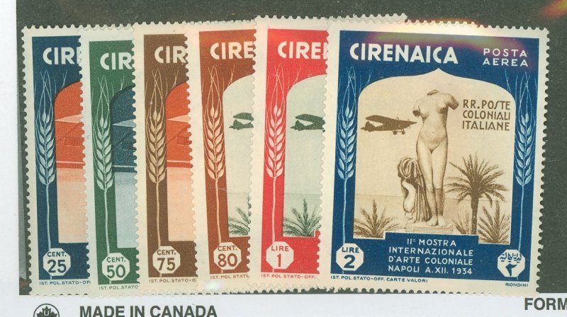 CYRENAICA, 2nd Colonial Arts Exhibition 1934, Scott #C24-C29, Mint OG (MH) 