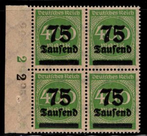 Germany Scott 252 MNH**  hyper inflation stamp block left margin