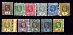 Leeward Is 46-55 and 57 Hinged 1912-22 Partial set missing 56 