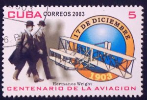 CUBA Sc# 4357 AVIATION HISTORY Wright Bros airplanes 5c 2003 used cto