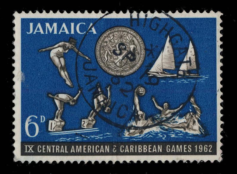 JAMAICA - 1962  HIGHGATE / JAMAICA  SINGLE CIRCLE DATE STAMP ON SG 198