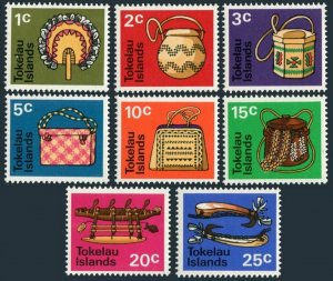 Tokelau 25-32,MNH.Michel 18-25. Native Handicrafts,1971.Round vessel,Canoe,Boat