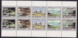 Bermuda-Sc#523a-unused NH booklet pane -Winslow Homer watercolours-Paintings-