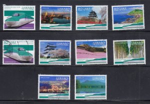 Japan 2016 Sc#3980a-j Opening of the Hokkaido Shinkansen Line Used