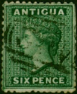 Antigua 1872  6d Blue-Green SG15x Wmk Reversed Good Used